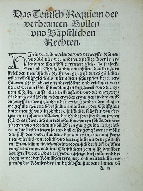 Martin Luther Exhibit 1520 - Eyewitness Report to Burning the Bull