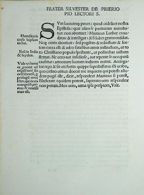 Martin Luther Exhibit 1520 - Epitoma