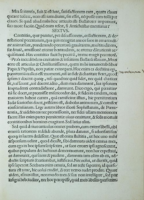 Martin Luther Exhibit 1520 - Luther's 1st Response
