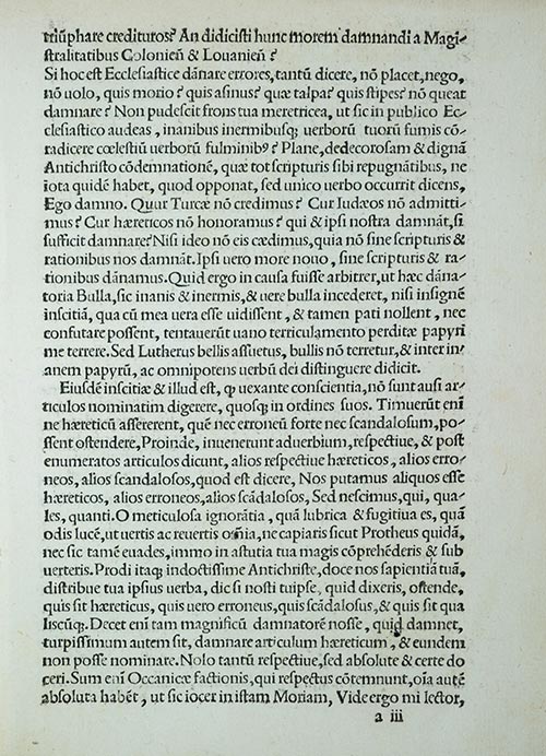 Martin Luther Exhibit 1520 - Luther's 1st Response