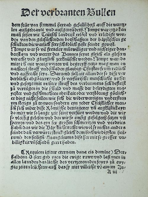 Martin Luther Exhibit 1520 - Eyewitness Report to Burning the Bull